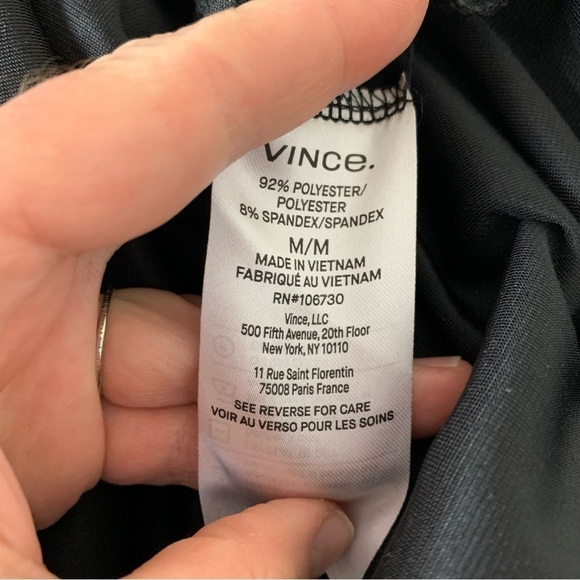 Vince Crushed Velvet Square Neck Top Womens M Black Romantic Velour Witchy Goth - Picture 14 of 16